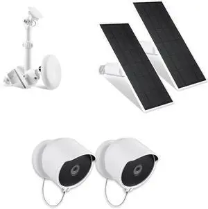 Wasserstein Bundle - Gutter Mount, 2-Pack Solar Panel & 2-Pack Anti-Theft Mount for Google Nest Cam Outdoor or Indoor, Battery (Camera Not Included) Wasserstein Bundle - Gutter Mount, 2-Pack Solar Panel & 2-Pack Anti-Theft Mount for Google Nest Cam Outdoor or Indoor, Battery (Camera Not Included)