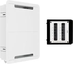 Legrand On-Q 17 in-Wall Media Enclosure + 12-Port Cat6 Network Interface Module Recessed Structured Wiring Box with Ethernet Distribution Panel Legrand On-Q 17 in-Wall Media Enclosure + 12-Port Cat6 Network Interface Module Recessed Structured Wiring Box with Ethernet Distribution Panel