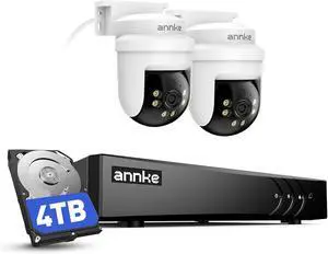 ANNKE 5MP PT Wired Security Camera System Outdoor with Night Vision, One-Way Audio, 8CH 3K Lite DVR and 2 x 5MP CCTV Cameras, 350° pan and 90° tilt, Human&Vehicle Detection, 4TB HDD for 24/7 Recording ANNKE 5MP PT Wired Security Camera System Outdoor with Night Vision, One-Way Audio, 8CH 3K Lite DVR and 2 x 5MP CCTV Cameras, 350° pan and 90° tilt, Human&Vehicle Detection, 4TB HDD for 24/7 Recording