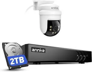 ANNKE 5MP PT Wired Security Camera System Outdoor with Night Vision, One-Way Audio, 8CH 3K Lite DVR and 1 x 5MP CCTV Cameras, 350° pan and 90° tilt, Human&Vehicle Detection, 2TB HDD for 24/7 Recording ANNKE 5MP PT Wired Security Camera System Outdoor with Night Vision, One-Way Audio, 8CH 3K Lite DVR and 1 x 5MP CCTV Cameras, 350° pan and 90° tilt, Human&Vehicle Detection, 2TB HDD for 24/7 Recording