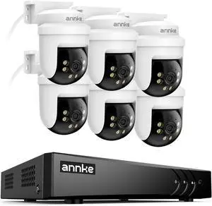 ANNKE 5MP PT Wired Security Camera System Outdoor with Night Vision, One-Way Audio, 8CH 3K Lite DVR and 6 x 5MP CCTV Cameras, 350° pan and 90° tilt, Human&Vehicle Detection, No HDD ANNKE 5MP PT Wired Security Camera System Outdoor with Night Vision, One-Way Audio, 8CH 3K Lite DVR and 6 x 5MP CCTV Cameras, 350° pan and 90° tilt, Human&Vehicle Detection, No HDD
