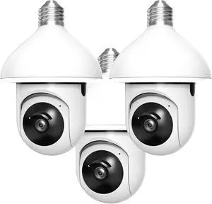 3Pcs Light Bulb Camera 1080P Full-Color Night Vision, Motion Detection & Alarm Notifications Two-Way Audio, Alexa Compatibility & Cloud Storage Support Porch Lighting 3Pcs Light Bulb Camera 1080P Full-Color Night Vision, Motion Detection & Alarm Notifications Two-Way Audio, Alexa Compatibility & Cloud Storage Support Porch Lighting