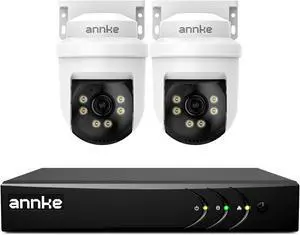 ANNKE 5MP PT Wired Security Camera System Outdoor with Night Vision, One-Way Audio, 8CH 3K Lite DVR and 2 x 5MP CCTV Cameras, 350° pan and 90° tilt, Human&Vehicle Detection, No HDD ANNKE 5MP PT Wired Security Camera System Outdoor with Night Vision, One-Way Audio, 8CH 3K Lite DVR and 2 x 5MP CCTV Cameras, 350° pan and 90° tilt, Human&Vehicle Detection, No HDD