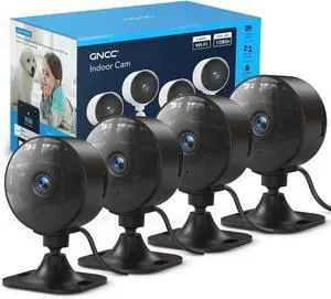 GNCC Only 2.4GHz Indoor Security Camera, 1080P Cameras for Home Security, Motion Detection, 2-Way Audio, Night Vision, Dog Camera with App, Easy Install, Cloud Storage Subscription Required(Black-4P) GNCC Only 2.4GHz Indoor Security Camera, 1080P Cameras for Home Security, Motion Detection, 2-Way Audio, Night Vision, Dog Camera with App, Easy Install, Cloud Storage Subscription Required(Black-4P)