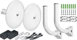 Wireless Bridge Ubiquiti NBE-M5-16 PRE-CONFIGURED, Bundle of 2 Ubiquiti NanoBeam M5 and Two Mounting Poles, Point to Point Outdoor WiFi Bridge, Plug and Play, 5GHz, 150+Mbps, 15+km Link Range Wireless Bridge Ubiquiti NBE-M5-16 PRE-CONFIGURED, Bundle of 2 Ubiquiti NanoBeam M5 and Two Mounting Poles, Point to Point Outdoor WiFi Bridge, Plug and Play, 5GHz, 150+Mbps, 15+km Link Range