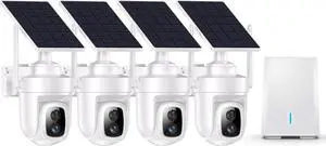4K Security Cameras Wireless Outdoor with local storage Base,No Subscription Required,Home Security Cameras System with 360° Pan&Tilt,Auto Tracking,5G & 2.4G Router Compatible,Solar-Powered,4 cam kit 4K Security Cameras Wireless Outdoor with local storage Base,No Subscription Required,Home Security Cameras System with 360° Pan&Tilt,Auto Tracking,5G & 2.4G Router Compatible,Solar-Powered,4 cam kit