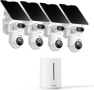 Solar Security Camera Outdoor Wireless: Dual-Lens 2K(2MP Wide-Angle & 2MP PTZ) Cameras System, No Subscription Fee, 360° Pan & Tilt, Human Auto Tracking, Color Night Vision 32GB Local Storage 4 Pack Solar Security Camera Outdoor Wireless: Dual-Lens 2K(2MP Wide-Angle & 2MP PTZ) Cameras System, No Subscription Fee, 360° Pan & Tilt, Human Auto Tracking, Color Night Vision 32GB Local Storage 4 Pack