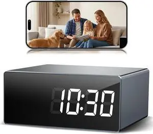 4K Wireless WiFi Security Camera, Indoor Camera with Clock with App Control, Nanny Cam for Home, AI Motion Detection, Loop Recording, Night Vision, Local & Cloud Storage 4K Wireless WiFi Security Camera, Indoor Camera with Clock with App Control, Nanny Cam for Home, AI Motion Detection, Loop Recording, Night Vision, Local & Cloud Storage