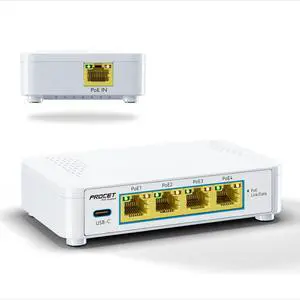 Gigabit 5 Port PoE Passthrough Switch with 1 USB-C 5V2A Port, Small PoE Powered Switch 4 PoE+ Output 802.3af/at & 1 PoE++ Input 802.3bt Compliant, Outdoor PoE Extender No Power Required, EN-PEX04GBC Gigabit 5 Port PoE Passthrough Switch with 1 USB-C 5V2A Port, Small PoE Powered Switch 4 PoE+ Output 802.3af/at & 1 PoE++ Input 802.3bt Compliant, Outdoor PoE Extender No Power Required, EN-PEX04GBC