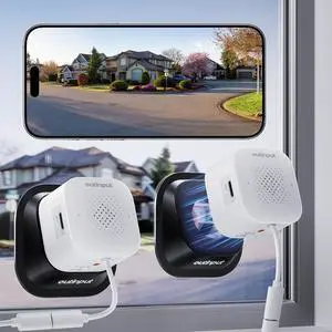Outinput 3MP 2K No Drill Window Security Camera, 2.4G&5GHz Surveillance Camera with Adjustable View Angle Mount, AI Color Night Vision, Person and Motion Detection, 24/7 Recording, Anti-Glare (2-Pack) Outinput 3MP 2K No Drill Window Security Camera, 2.4G&5GHz Surveillance Camera with Adjustable View Angle Mount, AI Color Night Vision, Person and Motion Detection, 24/7 Recording, Anti-Glare (2-Pack)