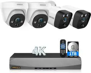 4K PoE Security Camera System, Wired Dome PoE IP Cameras for Home Security Outdoor Surveillance Video Indoor,130° Wide Angle, 2-Way Audio, AI Human/PIR Detection, (2 Bullet + 2 Dome) 4K PoE Security Camera System, Wired Dome PoE IP Cameras for Home Security Outdoor Surveillance Video Indoor,130° Wide Angle, 2-Way Audio, AI Human/PIR Detection, (2 Bullet + 2 Dome)