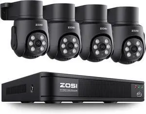 ZOSI 1080P Home Security Camera System Outdoor Indoor, 8CH 5MP-Lite CCTV DVR, 4 x 1080P Pan Tilt Weatherproof Surveillance Camera, AI Human Vehicle Detect, Night Vision, Audio Recording, No Hard Drive ZOSI 1080P Home Security Camera System Outdoor Indoor, 8CH 5MP-Lite CCTV DVR, 4 x 1080P Pan Tilt Weatherproof Surveillance Camera, AI Human Vehicle Detect, Night Vision, Audio Recording, No Hard Drive