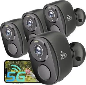 4Pack 5G/2.4G WiFi Security Cameras, 2K Security Cameras Wireless Outdoor Battery Powered with AI Motion Detection Siren Alarm, Color Night Vision, 2-Way Talk, IP65 Waterproof, Works w/Alexa, Cloud/SD 4Pack 5G/2.4G WiFi Security Cameras, 2K Security Cameras Wireless Outdoor Battery Powered with AI Motion Detection Siren Alarm, Color Night Vision, 2-Way Talk, IP65 Waterproof, Works w/Alexa, Cloud/SD