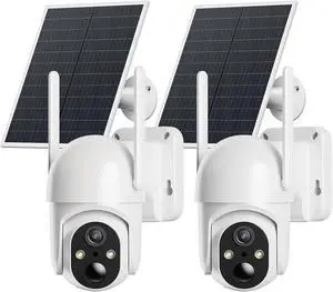 ELYSOO 2 Pack 4G LTE Cellular Security Cameras, Solar Powered Outdoor Camera No WiFi Needed for Farm&Ranch, 2K Night Vision, 360° View, Built in SIM Card(Support Verizon/AT&T/T-Mobile) - White ELYSOO 2 Pack 4G LTE Cellular Security Cameras, Solar Powered Outdoor Camera No WiFi Needed for Farm&Ranch, 2K Night Vision, 360° View, Built in SIM Card(Support Verizon/AT&T/T-Mobile) - White