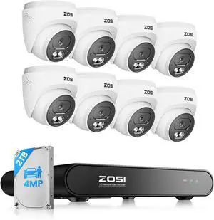ZOSI C220 8CH 4MP QHD 2.5K PoE Home Security Camera System, 8CH 5MP 3K NVR with 2TB HDD for 24/7 Record, 8 x 4MP(1440p) Dome IP Cameras Outdoor Indoor, Smart AI Human Detection, Two-Way Audio ZOSI C220 8CH 4MP QHD 2.5K PoE Home Security Camera System, 8CH 5MP 3K NVR with 2TB HDD for 24/7 Record, 8 x 4MP(1440p) Dome IP Cameras Outdoor Indoor, Smart AI Human Detection, Two-Way Audio