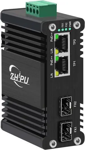 Mini Industrial 2 Ports Gigabit 90W PoE++ Switch with DC4857V Dual Redundant Power Input, 48V PoE Switch with 2 SFP, IEEE802.3af/at/bt @189W, for VoIP Systems/Solar Power/RV Truck Mini Industrial 2 Ports Gigabit 90W PoE++ Switch with DC4857V Dual Redundant Power Input, 48V PoE Switch with 2 SFP, IEEE802.3af/at/bt @189W, for VoIP Systems/Solar Power/RV Truck