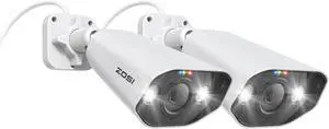 ZOSI 2 Pack 4K PoE Security Cameras, Human Detection, Color Night Vision, Two Way Audio, 8MP Weatherproof Outdoor Indoor IP Add-on Camera 4K PoE NVR ZOSI 2 Pack 4K PoE Security Cameras, Human Detection, Color Night Vision, Two Way Audio, 8MP Weatherproof Outdoor Indoor IP Add-on Camera 4K PoE NVR