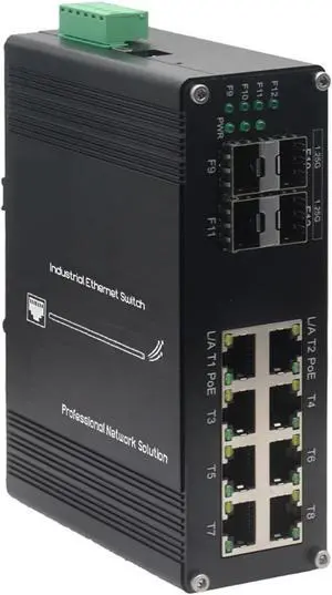 Industrial Din Rail Switch Gigabit Ethernet Industrial 8-Port Gigabit Ethernet Switch with 4 SFP,12 Ports 10/100/1000Mbps RJ45 Switch,Fiber Network Switch(Non-PoE) Industrial Din Rail Switch Gigabit Ethernet Industrial 8-Port Gigabit Ethernet Switch with 4 SFP,12 Ports 10/100/1000Mbps RJ45 Switch,Fiber Network Switch(Non-PoE)