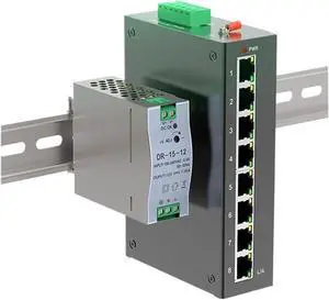 8 Port 100M Unmanaged Industrial Switch with15W Power Supply DIN-Rail Ethernet Switch Fast IP40 4KV Protection 8 Port 100M Unmanaged Industrial Switch with15W Power Supply DIN-Rail Ethernet Switch Fast IP40 4KV Protection
