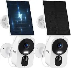 4MP Solar Security Camera Outdoor Wireless, Battery 5200mAh, AI Motion Detection, Spotlight Color Night Vision, 2-Way Audio, Dual Band WiFi, IP66 Waterproof, Free App No Monthly Fee, 2pcs 4MP Solar Security Camera Outdoor Wireless, Battery 5200mAh, AI Motion Detection, Spotlight Color Night Vision, 2-Way Audio, Dual Band WiFi, IP66 Waterproof, Free App No Monthly Fee, 2pcs