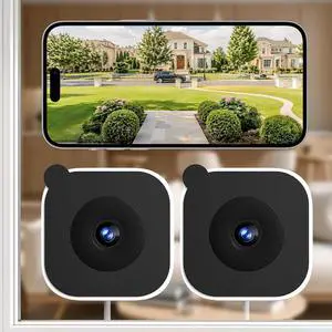Window Camera 2 Pack, 2K No-Drill Indoor Camera, Hidden Mounted Window Camera 2 Pack, 2K No-Drill Indoor Camera, Hidden Mounted