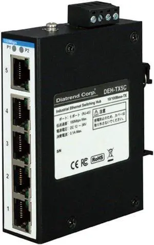 Industrial Ethernet Switching Hub 10Base-T/100Base-TX Type DEH-TX5C Industrial Ethernet Switching Hub 10Base-T/100Base-TX Type DEH-TX5C