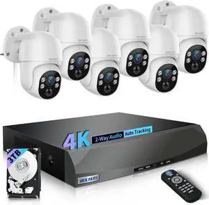 PTZ Digital Zoom & 60-Day Storage Wired Security Camera System, Home NVR Video Surveillance Systems, Outdoor POE Security Cameras System PTZ Digital Zoom & 60-Day Storage Wired Security Camera System, Home NVR Video Surveillance Systems, Outdoor POE Security Cameras System