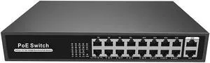 250W 16CH Unmanaged Gigabit PoE Switch has 16*10/100/1000M Base-T RJ45 Ports, Plug-and-Play, Up to 30W Max Power Per Port,POE16CH-250W 250W 16CH Unmanaged Gigabit PoE Switch has 16*10/100/1000M Base-T RJ45 Ports, Plug-and-Play, Up to 30W Max Power Per Port,POE16CH-250W