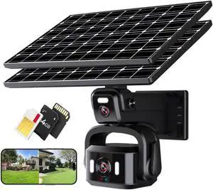 Neye 4G Cellular Security Camera 4K, Wireless Solar Outdoor Camera Dual Lens Bullet-PTZ Cam 360° View, AI Tracking, Built in SIM Card with 64g sd Card,Two Solar Panels,12000mah Battery Neye 4G Cellular Security Camera 4K, Wireless Solar Outdoor Camera Dual Lens Bullet-PTZ Cam 360° View, AI Tracking, Built in SIM Card with 64g sd Card,Two Solar Panels,12000mah Battery