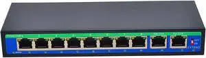 9 Port 8 PoE Injector 10/100mbps IEEE 802.3af/at Power Over Ethernet PoE Switch Without Power Adapter (Color : As Shown Size : One Size) (As Shown One Size) 9 Port 8 PoE Injector 10/100mbps IEEE 802.3af/at Power Over Ethernet PoE Switch Without Power Adapter (Color : As Shown Size : One Size) (As Shown One Size)