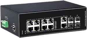 Industrial Din Rail Switch Gigabit Ethernet Gigabit Industrial Managed Switch 14 Port 1000Base-T Network Ethernet Switcher,DIN Rail 2.5G SFP Uplink L2 Industrial Din Rail Switch Gigabit Ethernet Gigabit Industrial Managed Switch 14 Port 1000Base-T Network Ethernet Switcher,DIN Rail 2.5G SFP Uplink L2