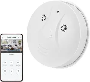1080P WiFi Hidden Smoke Detector Camera, Portable Home Security Nanny Cam with Night Vision, App Control & Loop Recording for Indoor Spaces 1080P WiFi Hidden Smoke Detector Camera, Portable Home Security Nanny Cam with Night Vision, App Control & Loop Recording for Indoor Spaces