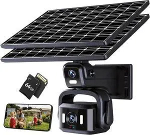 4G/5G LTE Cellular Security Camera, 4K Solar Powered Cameras for Home Security, 360° PTZ Outdoor Waterproof Camera with 10X Zoom, Includes 1-Day Free Trial Data SIM & 64GB SD Card (4+4MP) 4G/5G LTE Cellular Security Camera, 4K Solar Powered Cameras for Home Security, 360° PTZ Outdoor Waterproof Camera with 10X Zoom, Includes 1-Day Free Trial Data SIM & 64GB SD Card (4+4MP)
