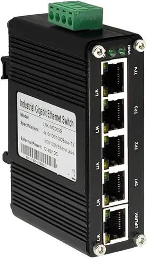 Industrial Din Rail Switch Gigabit Ethernet Industrial 5 Ports Gigabit Passive PoE Switch for 24V Output 4x10/100/1000Mbps poe Ports+1x10/100/1000Mbps Port Ethernet Switch(Non-PoE Type) Industrial Din Rail Switch Gigabit Ethernet Industrial 5 Ports Gigabit Passive PoE Switch for 24V Output 4x10/100/1000Mbps poe Ports+1x10/100/1000Mbps Port Ethernet Switch(Non-PoE Type)