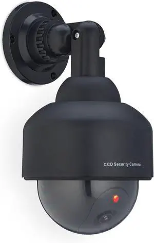 Relaxdays 2 x Fake Surveillance Camera, Dummy Camera, with Flashing LED, HxWxD: 23.5 x 12.5 x 14 cm, Deterrent, Black Relaxdays 2 x Fake Surveillance Camera, Dummy Camera, with Flashing LED, HxWxD: 23.5 x 12.5 x 14 cm, Deterrent, Black