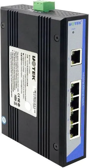 1PCS Industrial Grade 100M 5 Ports Unmanaged Ethernet Switch DIN-Rail Without Power UT-6405 1PCS Industrial Grade 100M 5 Ports Unmanaged Ethernet Switch DIN-Rail Without Power UT-6405
