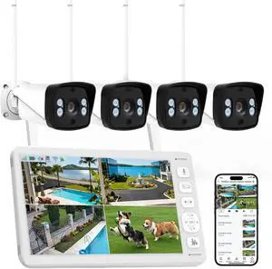 VTimes 4Pcs Smart Home Security Camera System with Monitor,AI Human Dection VTimes 4Pcs Smart Home Security Camera System with Monitor,AI Human Dection