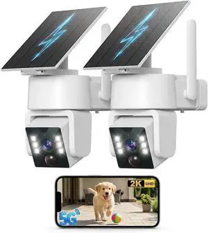 5G & 2.4G Wi-Fi Outdoor Camera Wireless,Solar Security Cameras Wireless Outdoor, 2K 360° PTZ Camera, Solar/Battery Powered, PIR Human Detection, Color Night Vision,Two-Way Voice Calling, Alexa 5G & 2.4G Wi-Fi Outdoor Camera Wireless,Solar Security Cameras Wireless Outdoor, 2K 360° PTZ Camera, Solar/Battery Powered, PIR Human Detection, Color Night Vision,Two-Way Voice Calling, Alexa