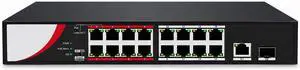 DS-3E0318P-E/M (B) 16-Port Fast Ethernet PoE Switch Support 10/100M with 2-Port FE Network Uplink 802.3af/at Built-in DC48V Power Supply 820ft 250m Data Transmission DS-3E0318P-E/M (B) 16-Port Fast Ethernet PoE Switch Support 10/100M with 2-Port FE Network Uplink 802.3af/at Built-in DC48V Power Supply 820ft 250m Data Transmission