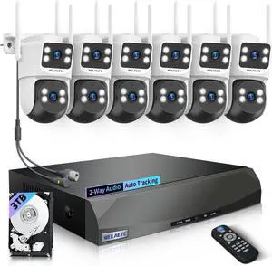 2-Way Audio & 360° View 4MP PTZ Security Cameras Wireless Outdoor, WiFi Home Surveillance System, Outside Wireless Security Systems, Surveillance DVR Kits 2-Way Audio & 360° View 4MP PTZ Security Cameras Wireless Outdoor, WiFi Home Surveillance System, Outside Wireless Security Systems, Surveillance DVR Kits