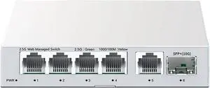 Network Switch 2.5GbE Managed Switch 5 Port 2500Mbps Network 10G SFP+ Slot Uplink Web Managed(EU Adapter) Network Switch 2.5GbE Managed Switch 5 Port 2500Mbps Network 10G SFP+ Slot Uplink Web Managed(EU Adapter)