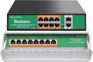 8 Port Gigabit PoE Switch with 2 Gigabit Uplink & 8 Port Outdoor Gigabit PoE Switch, Unmanaged, 120W, Plug & Play 8 Port Gigabit PoE Switch with 2 Gigabit Uplink & 8 Port Outdoor Gigabit PoE Switch, Unmanaged, 120W, Plug & Play