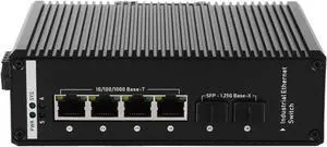Industrial Din Rail Switch Gigabit Ethernet 2 100/1000 SFP Fiber Slot 4 10/100/1000M RJ45 Ports Managed Industrial PoE Switches Rail Mounted Industrial Din Rail Switch Gigabit Ethernet 2 100/1000 SFP Fiber Slot 4 10/100/1000M RJ45 Ports Managed Industrial PoE Switches Rail Mounted