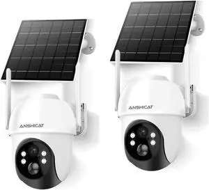 4MP Solar Camera Security Outdoor - 100% Wire-Free Security Cameras Wireless Outdoor for Home Surveillance, 360° Panoramic View, Human Auto Tracking, 2K Color Night Vision,2-Way Audio (2) 4MP Solar Camera Security Outdoor - 100% Wire-Free Security Cameras Wireless Outdoor for Home Surveillance, 360° Panoramic View, Human Auto Tracking, 2K Color Night Vision,2-Way Audio (2)