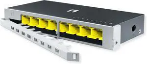 ST108GD 8 Port Fast GbE Switch, for Home Office Networking, Attached Safety Lock, Plug and Play, Steel Housing ST108GD 8 Port Fast GbE Switch, for Home Office Networking, Attached Safety Lock, Plug and Play, Steel Housing