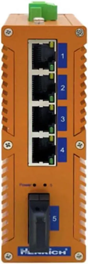 Henrich 4x100Mbps Copper Port 1 Multi-Mode SC Fiber Port Din-Rail Switch Henrich 4x100Mbps Copper Port 1 Multi-Mode SC Fiber Port Din-Rail Switch