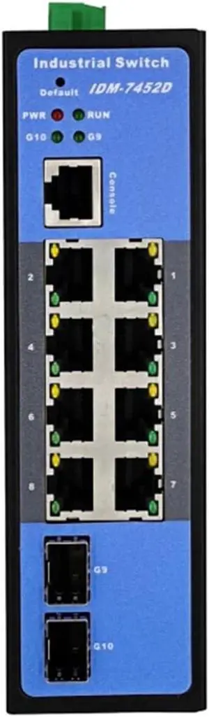 1Pcs IDM-7452D Gigabit Optical Fiber Ring Network Switch Industrial Grade 10-Port Gigabit Managed Switch DIN Rail 1Pcs IDM-7452D Gigabit Optical Fiber Ring Network Switch Industrial Grade 10-Port Gigabit Managed Switch DIN Rail