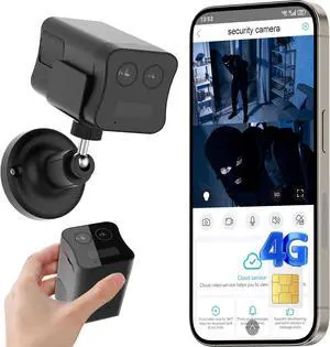 4G LTE Cellular Security Camera No WiFi Need, Dual Lens 2K Cam, PIR Motion 4G LTE Cellular Security Camera No WiFi Need, Dual Lens 2K Cam, PIR Motion