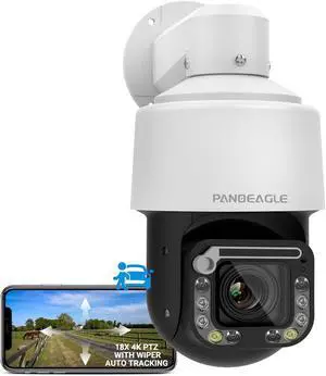 PANOEAGLE 8MP Auto Tracking 18X PTZ Camera with Wiper, Human/Vehicle Detection, 2-Way Talk, SD(512GB), 262ft EXIR/131ft Full Color Night Vision, 4K Pan Tilt Full Color PoE IP Camera PANOEAGLE 8MP Auto Tracking 18X PTZ Camera with Wiper, Human/Vehicle Detection, 2-Way Talk, SD(512GB), 262ft EXIR/131ft Full Color Night Vision, 4K Pan Tilt Full Color PoE IP Camera