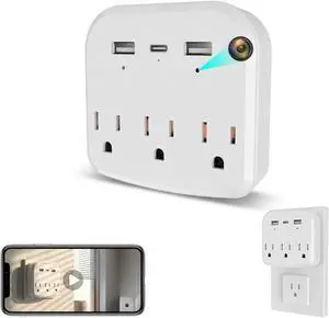 1080P Hidden Camera Wall Plug with Motion Detection, WiFi Spy Camera for Home Security, Wireless Nanny Cam for Baby Monitor & Pet Camera, Remote Viewing Indoor Security Camera with SD Card 1080P Hidden Camera Wall Plug with Motion Detection, WiFi Spy Camera for Home Security, Wireless Nanny Cam for Baby Monitor & Pet Camera, Remote Viewing Indoor Security Camera with SD Card